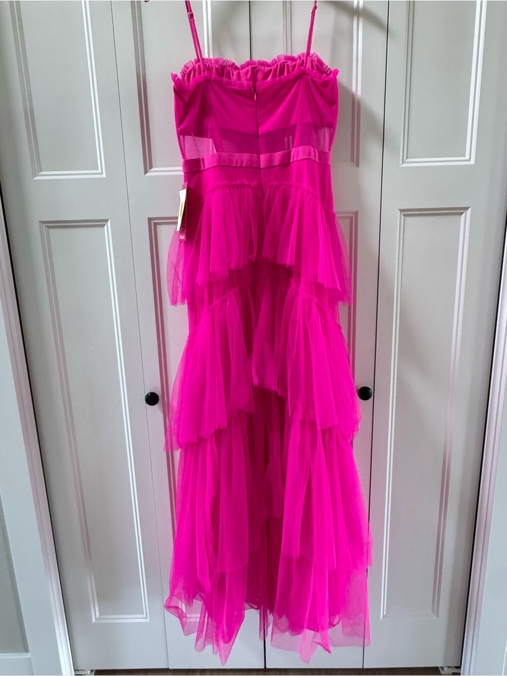 Juniors Hot Pink Tiered Tulle Wedding/Prom Dress